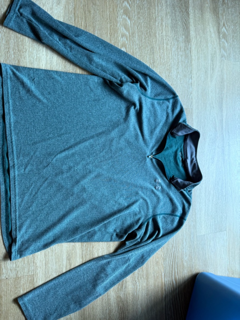 Quarter-Zip Pullover in Heather Teal